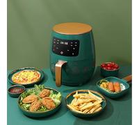 Friteuse domestique 1400W Écran haute définition Panier antiadhésif Circulation à 360° Friteuse sans huile Cuisson multifonction Préréglages Arrêt automatique Nettoyage facile Grande capacité