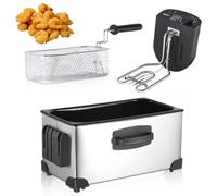 Friteuse domestique 3 L, friteuse à huile électrique 2000 W avec panier à huile amovible et poignée de sécurité, friteuse polyvalente avec contrôle de température 0 ℃ à 190 ℃, pour poulet frit