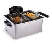 alpina Friteuse Huile 5 Litres - Double Bac avec 3 Paniers - avec Température Ré