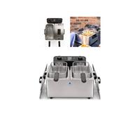 Friteuse Double - INOX - 2x3L - 3300W - Température jusqu'à 190°C - 2 paniers à frire