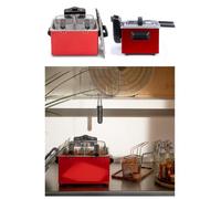 Friteuse Double Rouge 2x3l Inox Acier Inox 3600w 90 °C 190° Couvercles Anti-Éclaboussure - 2 Paniers À Frire - Filtre - 0 À 190°