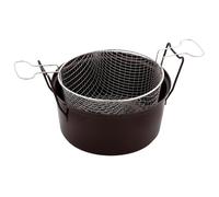 Baumalu Friteuse du Nord 311307 — Acier émaillé 28 cm, panier, noir compatible tous feux & induction
