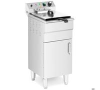 Royal Catering RCPKF 13DSH Friteuse Électrique Professionnelle Semi-Professionnelle Avec Robinet De Vidange Sur Pied 16 Litres Triphasé (5 000 W, 50-190 °C, 10 l d'huile, 400 V)