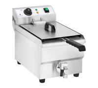 Royal Catering Friteuse Électrique Friteuse Professionnelle RCEF 10EH-1 (3 000 W, 10 L, Thermostat, 60-200 °C, Robinet de vidange, Acier Inox)