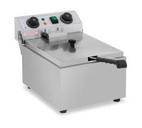 Royal Catering Friteuse Électrique De Restaurant Simple Avec Robinet Minuterie Professionnelle RCTF 10EB (10 L d'huile, Zone Froide, Thermostat)