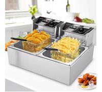 Friteuse Électrique 12L,Acier Inox,5000W,60 ~ 200 ℃,Avec indicateur LED et Panier,Thermostat réglable