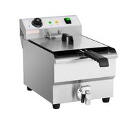 Royal Catering Friteuse Électrique De Restaurant Simple Professionnelle (3 200 W, Volume De 13 L, Max. 200 °C, Zone Froide, Robinet De Vidange)