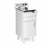 Friteuse électrique 13 litres 5 000 watts robinet de vidange zone froide sur armoire professionnelle