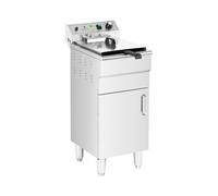 Royal Catering RCPKF 13DSH Friteuse Électrique Professionnelle Semi-Professionnelle Avec Robinet De Vidange Sur Pied 16 Litres Triphasé (5 000 W, 50-190 °C, 10 l d'huile, 400 V)