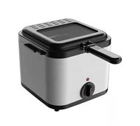 Friteuse électrique 2,5 L, friteuse à huile en acier inoxydable avec panier amovible et thermostat réglable, usage domestique pour frites, ailes de poulet, beignets, friteuse de comptoir