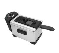 Friteuse électrique 2.5L Friteuse à revêtement fixe en acier inoxydable avec fenêtre de visualisation, contrôle de la température, panier d'huile amovible, 1400W