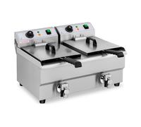 Friteuse électrique - 2 x 10 l - 6000 W - Ablasshahn - Royal Catering