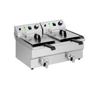 Friteuse électrique - 2 x 9 l - 6000 W - Robinet de vidange - Royal Catering RCPSF 18ETH