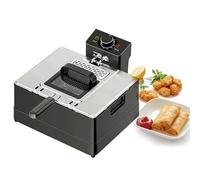 Friteuse électrique 2200 W, cuve en acier inoxydable avec panier et hublot, 10 L, usage professionnel, idéale le poisson, les ailes de poulet et les frites.
