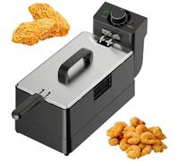Friteuse électrique 2200 W en acier inoxydable avec panier amovible et fenêtre de visualisation poisson, ailes de poulet et frites (5L)