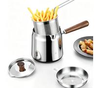 Friteuse électrique 2l, Machine à Frire De Cuisine En Acier Inoxydable | avec filtre à huile en acier inoxydable 304, panier de friture et couvercle, conception économe en huile, pour frites