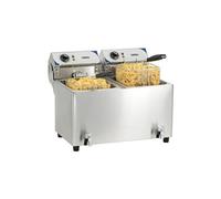 friteuse électrique 2x7l 2x2800w avec vanne de vidange - cfev72