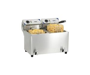 friteuse électrique 2x7l 2x2800w avec vanne de vidange - cfev72