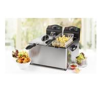 FRITEUSE ELECTRIQUE 3500 W DOUBLE CUVE EMAILLEE AMOVIBLE CAPACITE : 2 x 3 l
