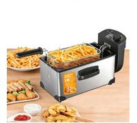 Friteuse électrique 3L - 2000W -Cuve profonde avec thermostat et minuterie - Idéale pour croustillons frites beignets