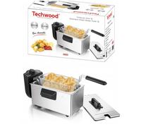 Friteuse electrique 3L INOX Acier inoxydable 2000W Couvercle anti-éclaboussure 1 panier à frire + Filtre