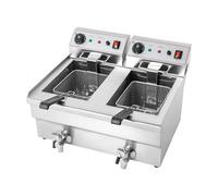Friteuse électrique 6000 W double panier acier inoxydable 201 2x10L