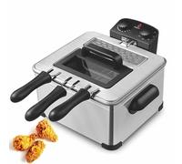 Friteuse électrique à Huile Profonde 5l, Friteuse En Acier Inoxydable Avec Fenêtre D'observation Et Contrôle De La Température