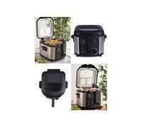 Friteuse électrique Capacité 3 L revêtement antiadhésif avec fenêtre et filtre anti-graisse sécurité anti-surchauffe