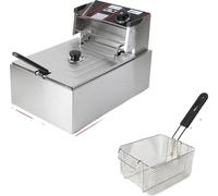 Friteuse électrique, capacité 6L, protection contre la surchauffe, Argent