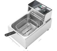 Friteuse électrique, capacité 6L, température réglable, blanc