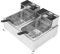 Friteuse électrique, chauffage rapide, grande capacité, argentée
