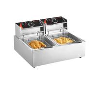 Friteuse Électrique Commerciale 12 L Avec Deux Réservoirs 3000 W En Acier Inoxydable