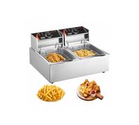 Friteuse Électrique Commerciale 5000 W, Friteuse à Huile de Comptoir, en Acier Inoxydable, Grande Capacité de 12 L, avec Double