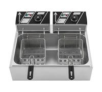 Friteuse Électrique Commerciale En Acier Inoxydable De 12L Avec 3 Paniers Et Couvercle Machine À Frire De Cuisine De Comptoir Avec Contrôle De Température Frites Beignets