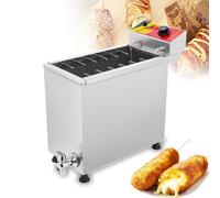 Friteuse électrique commerciale pour chien, capacité de 25 L, puissance de 3 kW, 2 rangées de 12 crochets, protection contre les hautes températures, pour magasin et usage domestique