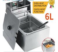 Friteuse Électrique Cuve Amovible 6L - JNG - Contrôleur de Température - Acier inoxydable