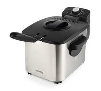 H.Koenig Friteuse à panier amovible DFX500, Acier Inoxydable, Capacité 3L d'huile, Température réglable, Filtre Anti-Odeur, Puissance 2200 W