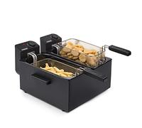 Friteuse électrique double cuve Princess 183028 noire - 6 L - 8 portions - 1,2 kg - 3 600 W