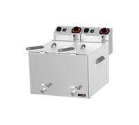 Friteuse électrique double pour les poissons 0,43 kW/l, 8+8 l TOP avec robinet de vidange 230 V FE 88 V Redfox