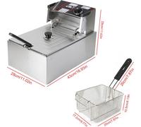 Friteuse électrique, double réservoir, puissance 220V, argent 6L