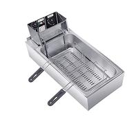 Friteuse électrique en acier inoxydable avec panier et couvercle, contrôle de la température, pour usage coercitif et domestique