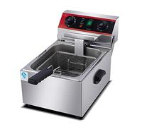 Friteuse électrique en acier inoxydable avec séparateur d'huile et panier à filet, contrôle de la température et attache automatique - Frites et pommes de terre (5 L)
