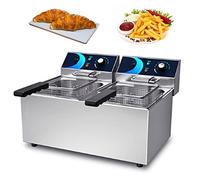 Friteuse électrique en acier inoxydable avec température réglable de 60 à 200 °C, bac à frites avec panier, panier amovible facile à nettoyer, pour plan de travail coercitif (couleur : 12l2)