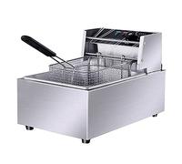 Friteuse électrique en acier inoxydable, friteuse à huile de comptoir avec contrôle de température, grande cuve pour frites, pour restaurant, 8 L/16 L