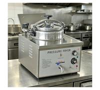 Friteuse electrique, Friteuse à Pression de comptoir 16L，réglable de 50 à 200 °C, multifonction Machine à frire pour Poulet et Poisson au Restaurant