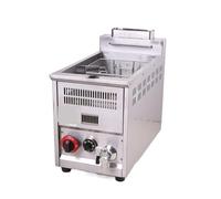 Friteuse électrique friteuse commerciale simple/double couche comptoir de frites en acier inoxydable avec couvercle Cuisinez Facilement Grande Variété D'aliments(Single cylinder gas fryer)