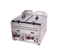 Friteuse électrique friteuse commerciale simple/double couche comptoir de frites en acier inoxydable avec couvercle Cuisinez Facilement Grande Variété D'aliments(Double cylinder gas fryer)