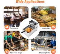Friteuse électrique, friteuse en acier inoxydable, friteuse commerciale, machine à poulet frit 6L Friteuse