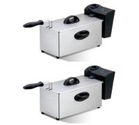 Friteuse électrique INOX - 3L - 2000W - Cuve amovible - Thermostat réglable jusqu'à 190°C