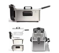 Friteuse électrique - INOX - 3L - 2000W - Cuve amovible - Thermostat réglable jusqu'à 190°C